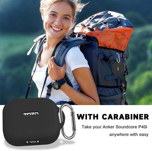 [Front LED Visible] Case for TOZO OpenEgo with Keychain, Soft Silicone Shock-Absorbing Protective Visible Logo Cover for TOZO OpenEgo Wireless Earbuds Charging Case for Women Men (Black) in Kuwait