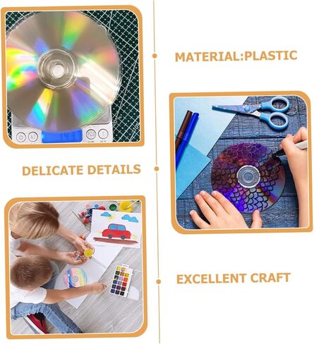 10pcs DIY Aesthetic Wall Cd Discs Transparent Craft Blanks for Painting Decoration Fun for Teens Safe Durable Materials for Home Decor and Parties in Saudi Arabia