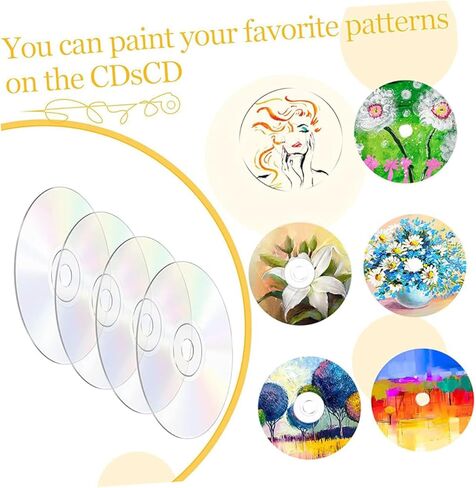 10pcs DIY Aesthetic Wall Cd Discs Transparent Craft Blanks for Painting Decoration Fun for Teens Safe Durable Materials for Home Decor and Parties in Saudi Arabia