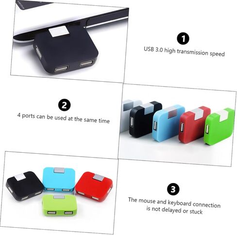 USB Hub لمنافذ الكمبيوتر المحمول المتوسع USB Hub محول صغير خفيف الوزن محمول عشوائي in Kuwait