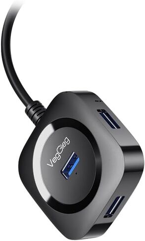 موزع USB 3.0 V-U342-3.3FT/1M لأجهزة الكمبيوتر المحمول - موسع متعدد المنافذ - مقسم USB لنقل البيانات بسرعة - متوافق مع أجهزة الكمبيوتر التي تعمل بنظام Windows/Mac/Printer/Mobile HDD (V-U342) in Kuwait