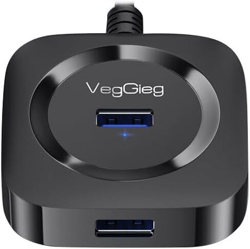 موزع USB 3.0 V-U342-3.3FT/1M لأجهزة الكمبيوتر المحمول - موسع متعدد المنافذ - مقسم USB لنقل البيانات بسرعة - متوافق مع أجهزة الكمبيوتر التي تعمل بنظام Windows/Mac/Printer/Mobile HDD (V-U342) in Kuwait