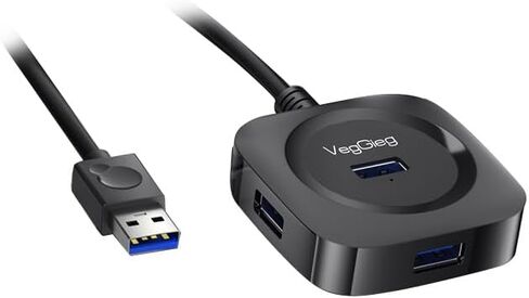 موزع USB 3.0 V-U342-3.3FT/1M لأجهزة الكمبيوتر المحمول - موسع متعدد المنافذ - مقسم USB لنقل البيانات بسرعة - متوافق مع أجهزة الكمبيوتر التي تعمل بنظام Windows/Mac/Printer/Mobile HDD (V-U342) in Kuwait