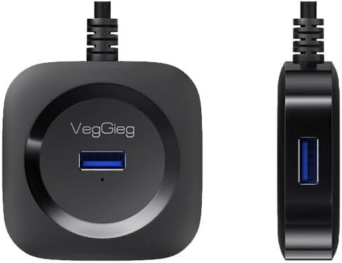 موزع USB 3.0 V-U342-3.3FT/1M لأجهزة الكمبيوتر المحمول - موسع متعدد المنافذ - مقسم USB لنقل البيانات بسرعة - متوافق مع أجهزة الكمبيوتر التي تعمل بنظام Windows/Mac/Printer/Mobile HDD (V-U342) in Kuwait