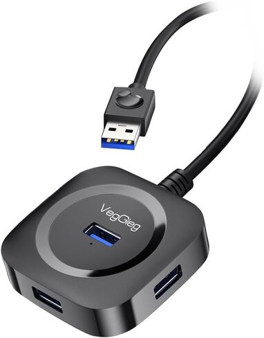 موزع USB 3.0 V-U342-3.3FT/1M لأجهزة الكمبيوتر المحمول - موسع متعدد المنافذ - مقسم USB لنقل البيانات بسرعة - متوافق مع أجهزة الكمبيوتر التي تعمل بنظام Windows/Mac/Printer/Mobile HDD (V-U342) in Kuwait