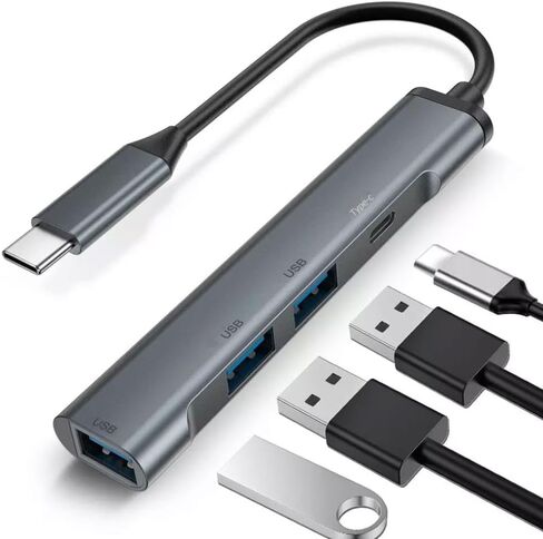 محول USB C 4 في 1، منفذ شاحن PD من النوع C متوافق مع Motorola Moto G Play (2024,2023,2021)، موزع USB in Kuwait