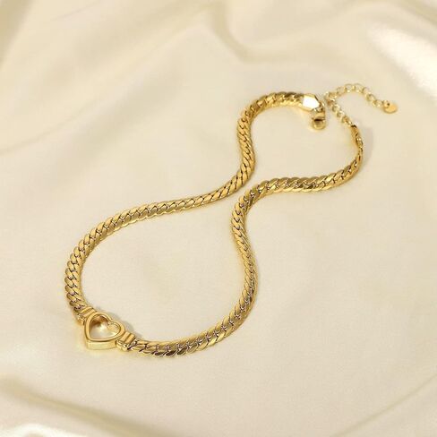 Cuban Link Heart Chain, Woven Stainless Steel Adjustable Unisex Braided Jewelry in Saudi Arabia