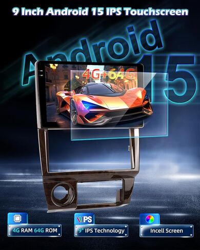4G+64G Android 15 Car Stereo for Toyota Camry 1996-2001/MARK 1997-2002 with Carplay/Android Auto - 9 Inch HD Touchscreen Radio with EQ/5GHz WiFi/GPS/SWC + AHD Rear View Camera in Saudi Arabia