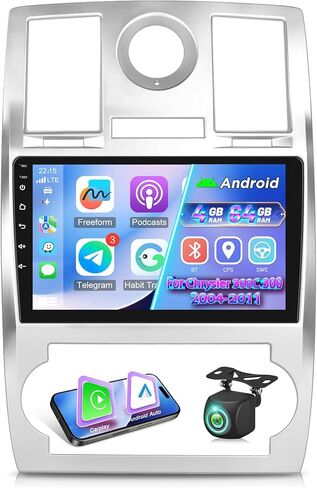 [4+64G] NHOPEEW Car Radio for Chrysler 300C 300 2004-2011 - Wireless Carplay and Android Auto - 9 Inch Touchscreen Android Car Stereo with EQ Audio/GPS/WiFi/SWC/Bluetooth + AHD Backup Camera in Saudi Arabia