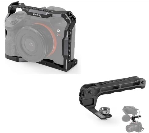 هيكل قفصي الشكل للكاميرا خفيف الوزن صغير الحجم لكاميرا Sony A7 III / A7R III / A9 + مقبض علوي مع 3/8 "-16 دبابيس تحديد لـ ARRI in Saudi Arabia