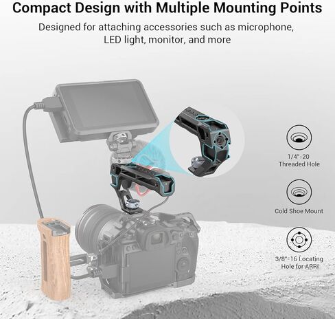 هيكل قفصي الشكل للكاميرا خفيف الوزن صغير الحجم لكاميرا Sony A7 III / A7R III / A9 + مقبض علوي مع 3/8 "-16 دبابيس تحديد لـ ARRI in Saudi Arabia