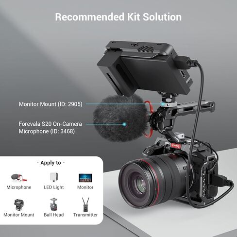 هيكل قفصي الشكل للكاميرا خفيف الوزن صغير الحجم لكاميرا Sony A7 III / A7R III / A9 + مقبض علوي مع 3/8 "-16 دبابيس تحديد لـ ARRI in Saudi Arabia