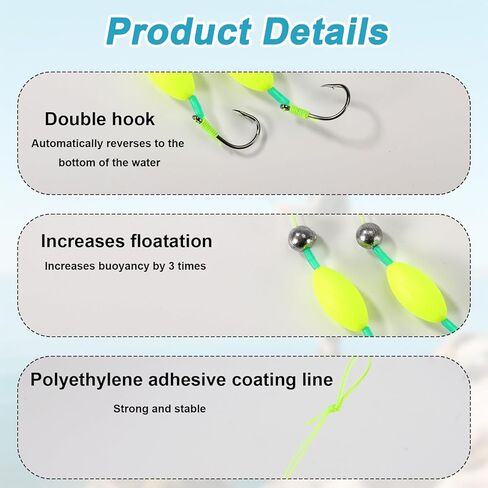 6pcs Double-Hook Reverse Bottom Rigs, Plastic Metal Saltwater Carp Sea Fishing Rigs Easy to Use Fishing Lures Bait Drop Boilies Equipment for Beginners Amateurs and Professionals Outdoor in Kuwait