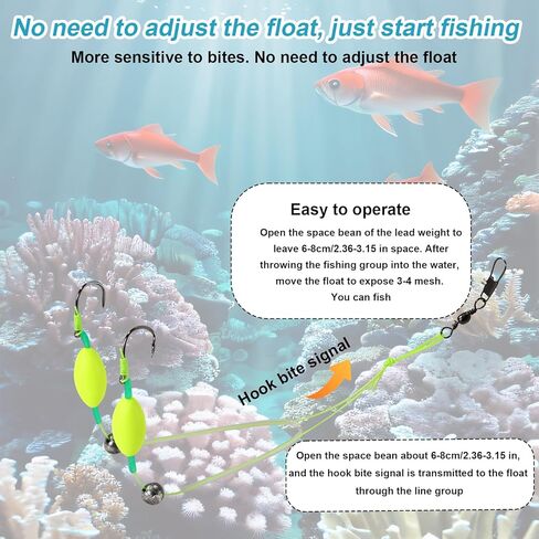 6pcs Double-Hook Reverse Bottom Rigs, Plastic Metal Saltwater Carp Sea Fishing Rigs Easy to Use Fishing Lures Bait Drop Boilies Equipment for Beginners Amateurs and Professionals Outdoor in Kuwait