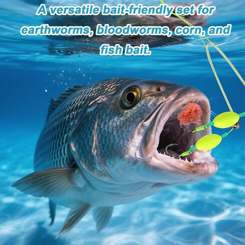 6pcs Double-Hook Reverse Bottom Rigs, Plastic Metal Saltwater Carp Sea Fishing Rigs Easy to Use Fishing Lures Bait Drop Boilies Equipment for Beginners Amateurs and Professionals Outdoor in Kuwait