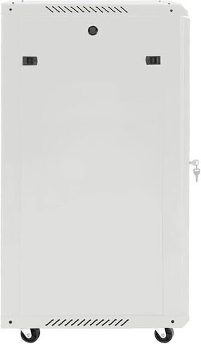 15U Network Cabinet with Swivel Feet, 19-Inch Rack, Lockable Tempered Glass Door, IP20 Rated, Grey Steel Enclosure, 60 x 45 x 86 cm in Kuwait