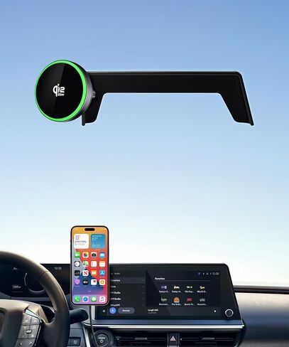 Qi2.2 Max 25W Fast Wireless Car Charger Phone Holder for 2023-2026 Toyota Prius 12.3-Inch Screen, Magnetic Phone Mount Compatible with MagSafe in Saudi Arabia