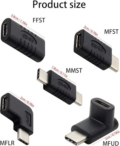 محول USB من النوع C للشحن السريع ونقل البيانات ذكر إلى أنثى/ذكر موصل موسع كابل طاقة USB بقدرة 60 وات in Kuwait