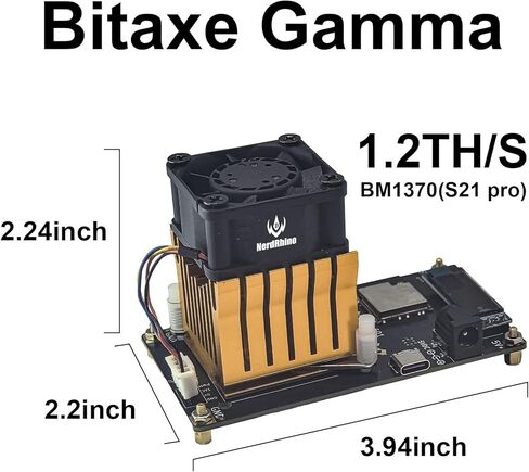 NerdRhino Bit Gamma 1.2TH/s Bitcoin Miner BM1370 Asic Chip 2.4G WiFi 18W/TH BTC جهاز تعدين تشفير اليانصيب مع S21 Pro Asic Bitcoins آلة التعدين مايكرو صامت للاستخدام المنزلي in Kuwait