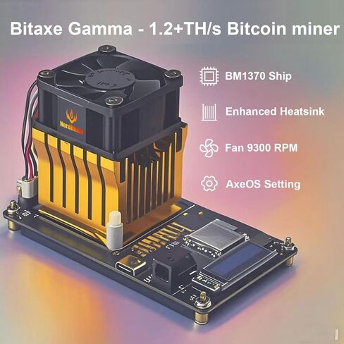 NerdRhino Bit Gamma 1.2TH/s Bitcoin Miner BM1370 Asic Chip 2.4G WiFi 18W/TH BTC جهاز تعدين تشفير اليانصيب مع S21 Pro Asic Bitcoins آلة التعدين مايكرو صامت للاستخدام المنزلي in Kuwait