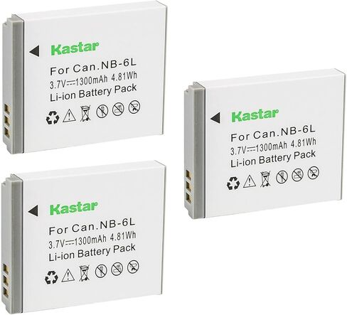 Kastar 1-Pack NB-6L Battery 3.7V 1300mAh Replacement for Canon PowerShot SD1200 is, PowerShot SD1300 is, PowerShot SD3500 is, PowerShot SD4000 is, PowerShot SX170 is, PowerShot SX240 HS Camera in Saudi Arabia