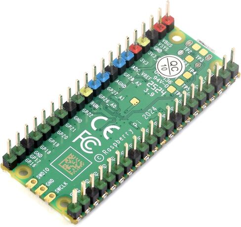 2 PCS Color-Coded Pre-soldered Raspberry Pi Pico 2 Microcontroller Development Board with Header Based on Official RP2350 Chip,Dual-core and Dual-Architecture Design in Saudi Arabia