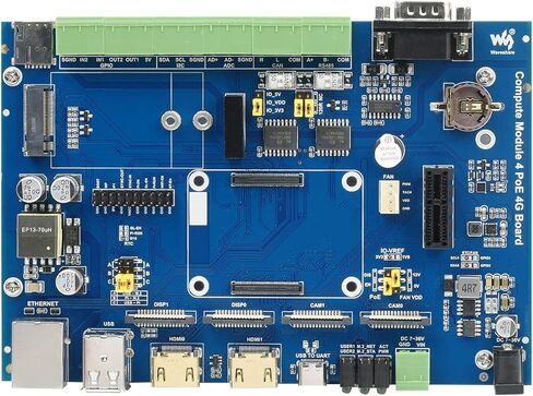 Waveshare Compute Module 4 Industrial IoT Base Board for All Variants of Raspberry Pi CM4 Global 5G/4G/3G/2G Cellular Network Support in Saudi Arabia