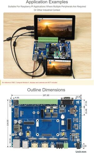 Waveshare Compute Module 4 Industrial IoT Base Board for All Variants of Raspberry Pi CM4 Global 5G/4G/3G/2G Cellular Network Support in Saudi Arabia