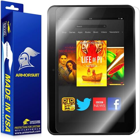 واقي شاشة ArmorSuit MilitaryShield لجهاز Kindle Fire 8.9 بوصة - [التغطية القصوى] طبقة شفافة عالية الدقة مضادة للفقاعات in Saudi Arabia
