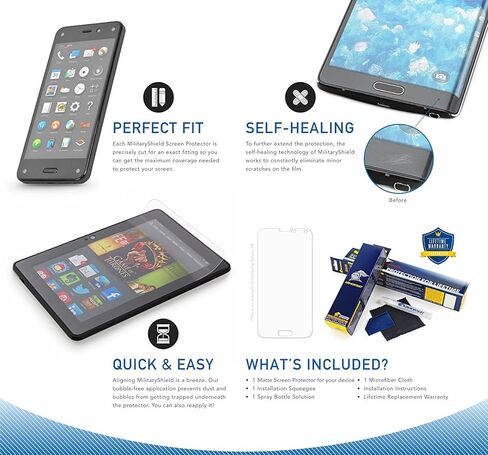 واقي شاشة مضاد للتوهج من ArmorSuit لجهاز Amazon Fire 7 Tablet/Fire 7 Kids (الجيل الثاني عشر، إصدار 2022) فيلم MilitaryShield غير لامع - صنع في الولايات المتحدة الأمريكية in Kuwait
