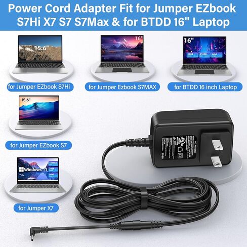 استبدال شاحن الكمبيوتر المحمول 12 فولت متوافق مع الكمبيوتر المحمول Jumper EZbook، محول تيار متردد لسلك الطاقة مناسب لأجهزة الكمبيوتر المحمول Jumper EZbook S7Hi X7 S7 S7-hi S7Max وBTDD 16 بوصة موديل E Zbook S7 Max in Kuwait