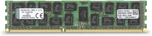 تقنية Kingston 16 جيجابايت (1 × 16 جيجابايت) 1333 ميجا هرتز DDR3 PC3-10600 Reg ECC ذات الجهد المنخفض DIMM لخوادم HP/Compaq المختارة KTH-PL313LV/16G in Saudi Arabia