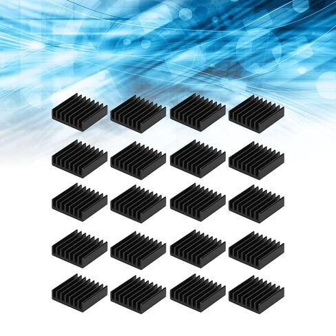 20 قطعة خافضات حرارة من الألومنيوم 20x20x6 مللي متر بالوعة حرارية صغيرة لرقائق الكمبيوتر IC لوازم الطاقة المعدات الكهربائية أضواء LED (بدون لاصق) in Kuwait