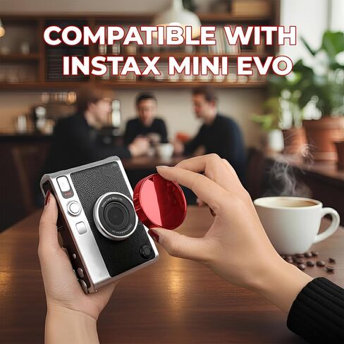 Lens Cap Compatible with Fuji Instax Mini Evo Camera, ABS Protective Cover with Flocking Interior, Color for Dust & Scratch Prevention (Red) in Saudi Arabia