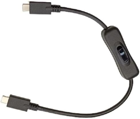 USB-C Extension Cable with Inline On/Off Switch - 8In Power Control for Monitors, Printers and Gaming | Gold-Plated Connectors and 4K Video Support (Black) in Saudi Arabia