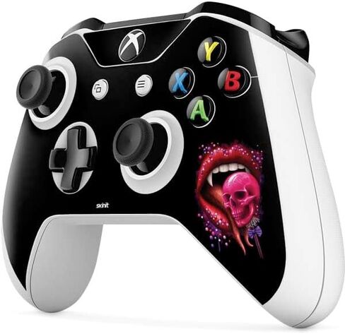 ملصق Skinit المخصص للألعاب متوافق مع وحدة تحكم Xbox One S - مرخص رسميًا من Sarah Richter Vampire Skull Lollypop من تصميم Sarah Richter in Kuwait