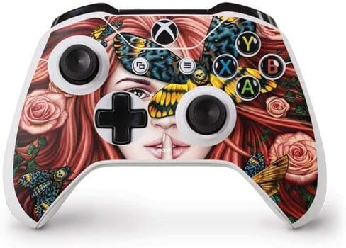 Skinit Decal Gaming Skin Compatible with Xbox One S Controller - Officially Licensed Sarah Richter Gothic Woman and Death Moth Butterflies by Sarah Richter Design in Saudi Arabia