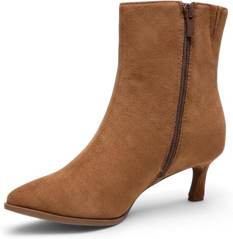 ABSOLEX Women 2.5-Inch Kitten Heel Sexy Pointed-Toe w/Side Zipper Ankle Booties in Kuwait