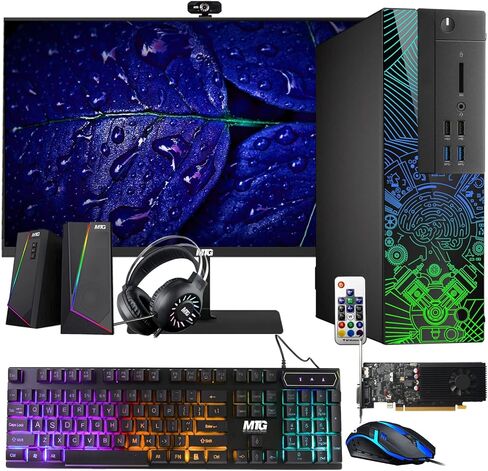 Lumos 8 Gaming Desktop PC, Intel Core i5 6th Gen, GT 1030 2GB DDR5, 16GB RAM, 512GB SSD, 24 Inch Monitor, RGB Kit, Windows 11 (Renewed) in Kuwait