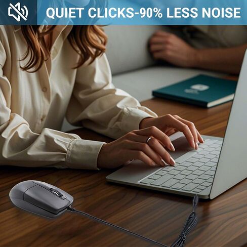 USB C Wired Mouse, Type-C Interface Portable Lightweight Ergonomic Silent Optical Mice, Plug and Play, 3-Button Ambidextrous for Mobile Phone PC Laptop Tablet MacBook, Home Office Travel Boy Men Gift in Saudi Arabia