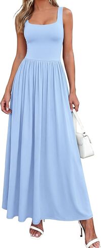BTFBM Summer Dresses for Women 2026 Maxi Casual Square Neck Flowy Long Sundress Spring Wedding Guest Cocktail Dress in Saudi Arabia
