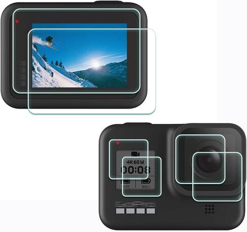 واقي شاشة لكاميرا GoPro Hero 8 Hero8 Black Action Camera LCD + واقي شاشة للعدسة، واقي زجاجي مقوى بصلابة 9H، مضاد للخدش وبصمات الأصابع ومضاد للفقاعات [6 عبوات] in Kuwait