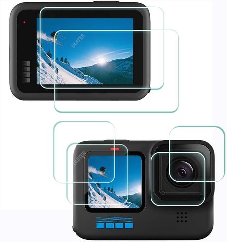 واقي شاشة لكاميرا GoPro Hero 8 Hero8 Black Action Camera LCD + واقي شاشة للعدسة، واقي زجاجي مقوى بصلابة 9H، مضاد للخدش وبصمات الأصابع ومضاد للفقاعات [6 عبوات] in Kuwait
