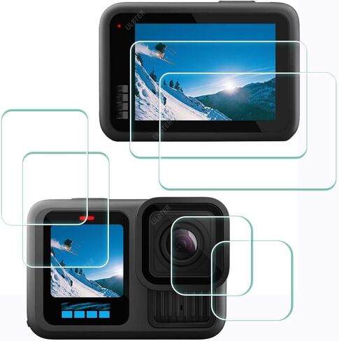 واقي شاشة لكاميرا GoPro Hero 8 Hero8 Black Action Camera LCD + واقي شاشة للعدسة، واقي زجاجي مقوى بصلابة 9H، مضاد للخدش وبصمات الأصابع ومضاد للفقاعات [6 عبوات] in Kuwait