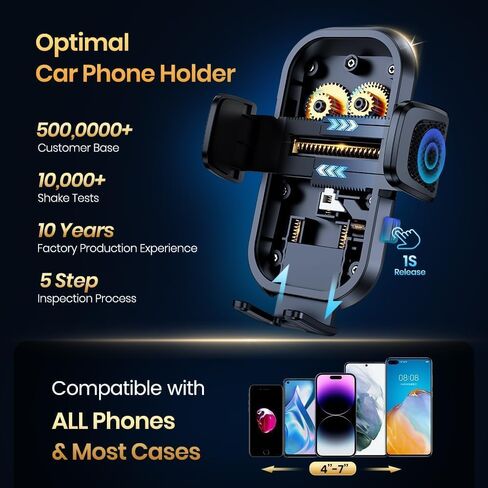 Upgrade Car Phone Holder Mount, Universal Cell Phone Car Mount for Dashboard Car Dash Mount Mobile Holder for iPhone All Android Smart Phones in Saudi Arabia