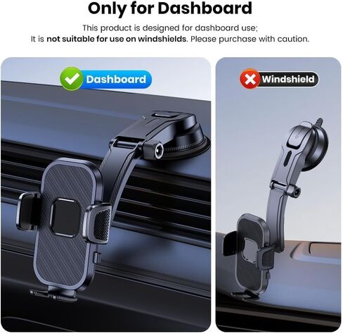 Upgrade Car Phone Holder Mount, Universal Cell Phone Car Mount for Dashboard Car Dash Mount Mobile Holder for iPhone All Android Smart Phones in Saudi Arabia