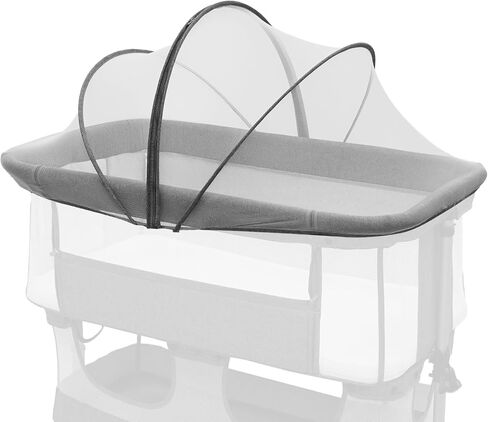 شبكة ناموسية لإبعاد القطط والحشرات عن الطفل، سحاب ثنائي الاتجاه، شبكة مسامية، غطاء سرير للنوم بجانب السرير/سرير السفر، محمول مع حقيبة تخزين (أبيض) in Kuwait