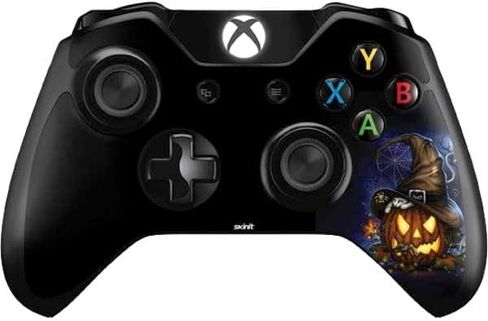 ملصق Skinit المخصص للألعاب متوافق مع وحدة تحكم Xbox One - مرخص رسميًا من Sarah Richter Halloween Cat وJack O Lantern Pumpkin من تصميم Sarah Richter in Kuwait