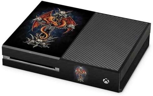 ملصق Skinit المخصص للألعاب متوافق مع وحدة تحكم Xbox One - مرخص رسميًا من Sarah Richter Gothic Dragon & Skull Cross من تصميم Sarah Richter in Saudi Arabia