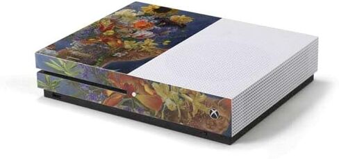 Skinit Decal Gaming Skin Compatible with Xbox One S Console - Officially Licensed Nene Thomas Tabby Cat with Flowers by Nene Thomas Design in Saudi Arabia